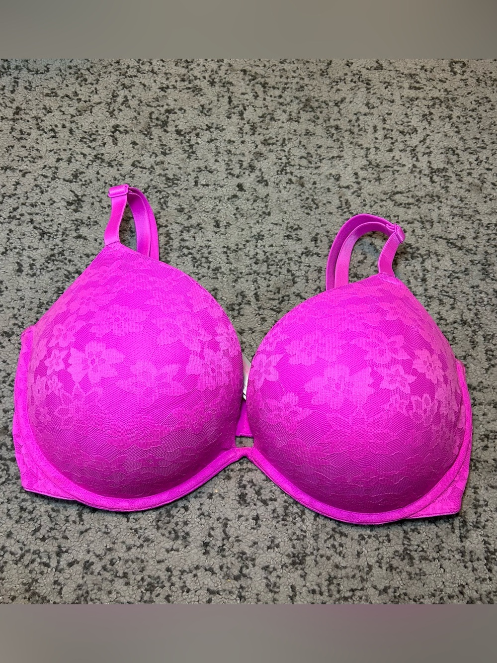 PINK Victoria’s Secret Pink Floral Lace Wear Everywhere Super Push Up Wired Bra